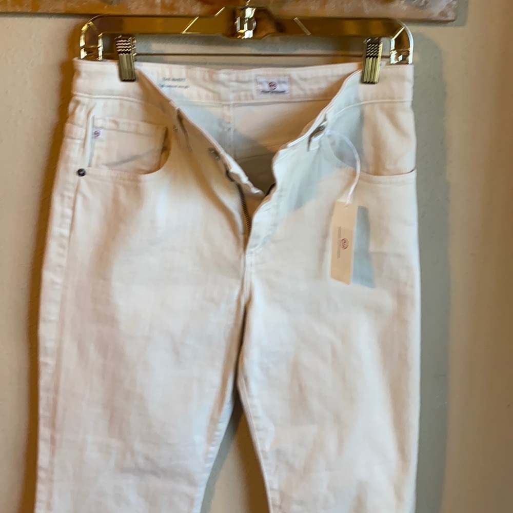 Ag Adriano Goldschmied Cream Straight Leg Jeans